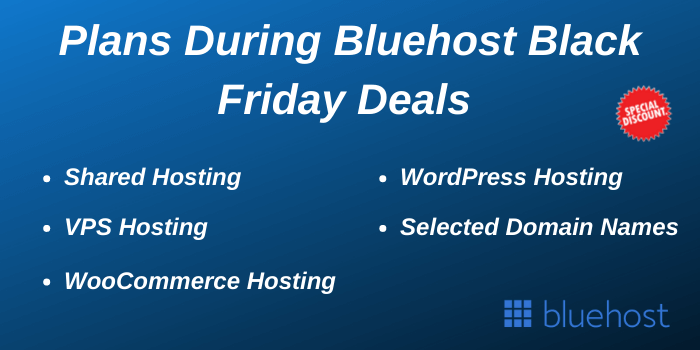 Plans During Bluehost Black Friday Sale