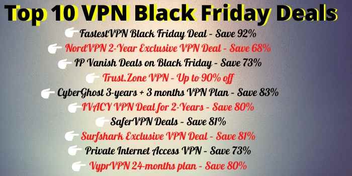 Top 10 Black Friday VPN Deals 2020